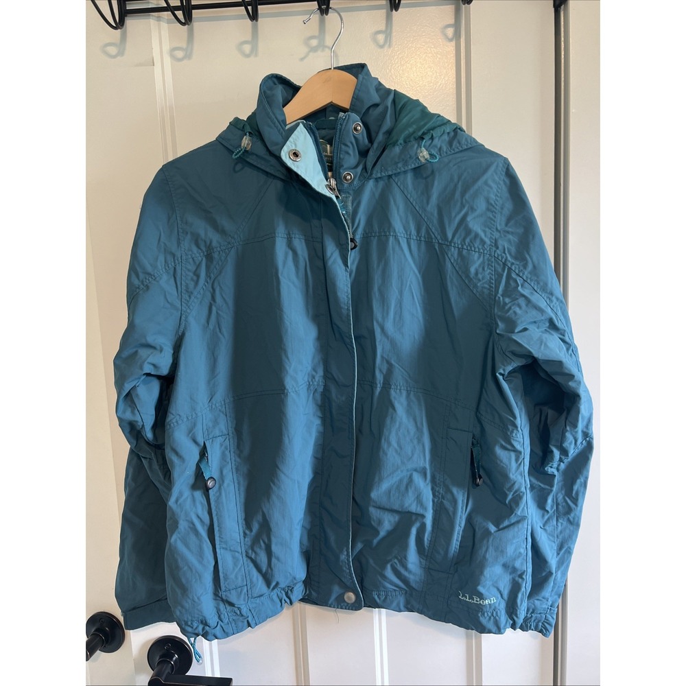 Vintage LL Bean Coat Women's‎ Small Hooded Jacket Parka Teal Rain
